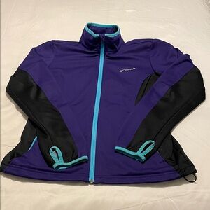 Columbia Purple and Black Jacket with Teal Trim Thermal comfort